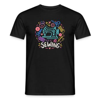 Love Sewing Machine Craft - Männer T-Shirt - Schwarz - Vorne - AI Model Male 178 light (178cm)