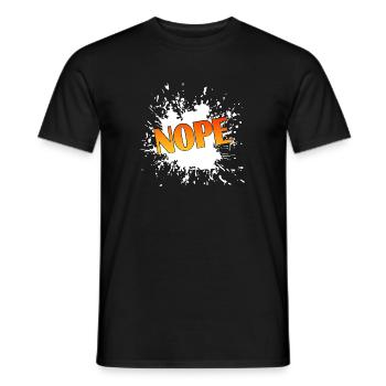 NOPE Splash Gradient Typo - Männer T-Shirt - Schwarz - Vorne - AI Model Male 178 light (178cm)