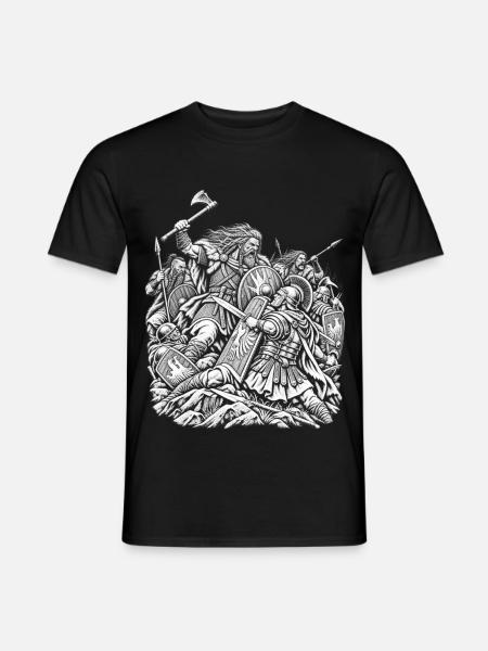 Germanen gegen Römer - Männer T-Shirt - Schwarz