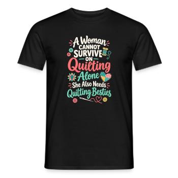 Quilt-Besties Nähen - Männer T-Shirt - Schwarz - Vorne - AI Model Male 178 light (178cm)