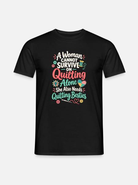 Quilt-Besties Nähen - Männer T-Shirt - Schwarz