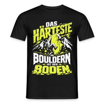 Härteste am Bouldern ist der Boden - Männer T-Shirt - Schwarz - Vorne - AI Model Male 178 light (178cm)