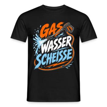 Gas Wasser Scheiße Klempner - Männer T-Shirt - Schwarz - Vorne - AI Model Male 178 light (178cm)