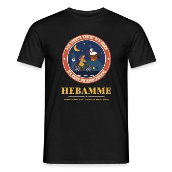 Hebamme – Storch Nachtschicht Hebammen Geschenk - Männer T-Shirt - Schwarz - Vorne - AI Model Male 178 light (178cm)