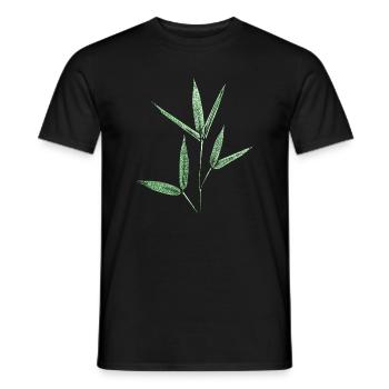Bambus / Botanische Blätter -  - Männer T-Shirt - Schwarz - Vorne - AI Model Male 178 light (178cm)