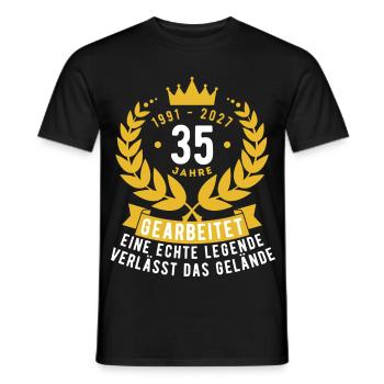 Rente 2027 nach 35 Jahre gearbeitet - Männer T-Shirt - Schwarz - Vorne - AI Model Male 178 light (178cm)