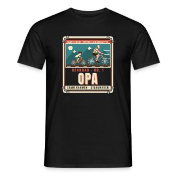 Rennrad Opa – Windschatten Radfahrer Opa Fahrrad - Männer T-Shirt - Schwarz - Vorne - AI Model Male 178 light (178cm)