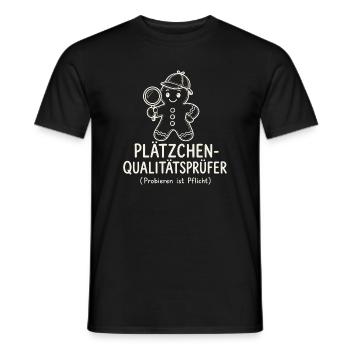 Plätzchen-Qualitätsprüfer Probieren ist Pflicht - Männer T-Shirt - Schwarz - Vorne - AI Model Male 178 light (178cm)