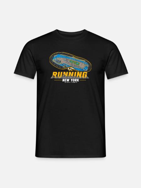 Running New York Laufschuh Stadtkarte - dunkel - Männer T-Shirt - Schwarz