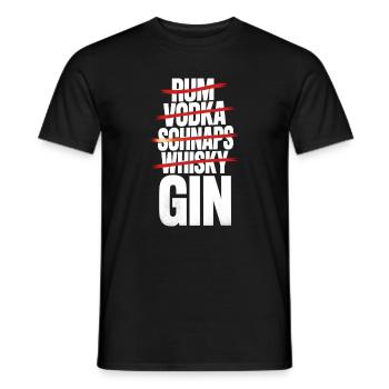 Kuki's Fine Spirit – Nur GIN Statement Shirt - Männer T-Shirt - Schwarz - Vorne - AI Model Male 178 light (178cm)
