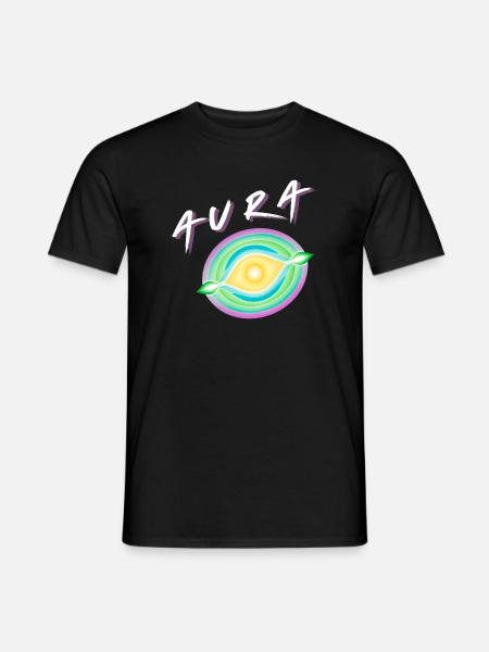 Aura - Regenbogen Aura  - Männer T-Shirt - Schwarz