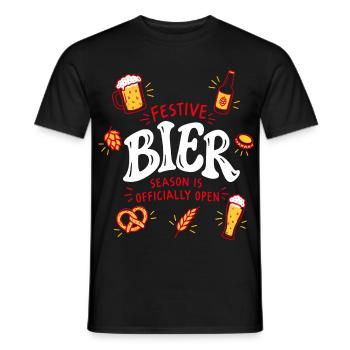 Festive Bier Season Weihnachten Bier lustig - Männer T-Shirt - Schwarz - Vorne - AI Model Male 178 light (178cm)