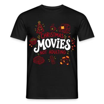Weihnachtsfilme statt Erwachsensein lustig - Männer T-Shirt - Schwarz - Vorne - AI Model Male 178 light (178cm)