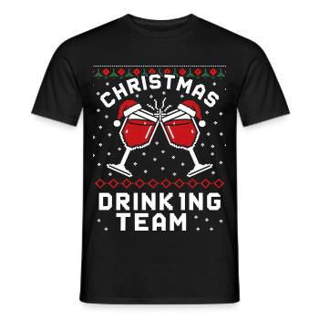 Christmas Drinking Team 8 Bit Weihnachtsparty - Männer T-Shirt - Schwarz - Vorne - AI Model Male 178 light (178cm)