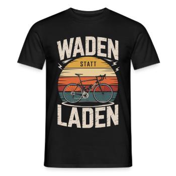 Waden statt Laden Radsport Geschenkidee - Männer T-Shirt - Schwarz - Vorne - AI Model Male 178 light (178cm)