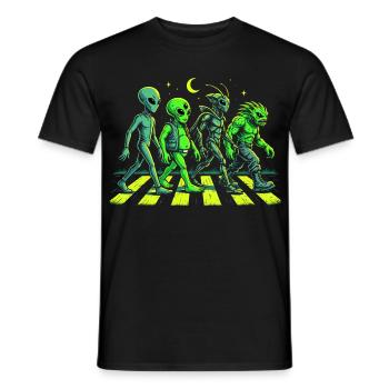 Alien Gang Neon Retro Science Fiction - Männer T-Shirt - Schwarz - Vorne - AI Model Male 178 light (178cm)
