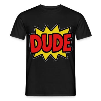 Dude Retro Comic - Männer T-Shirt - Schwarz - Vorne - AI Model Male 178 light (178cm)