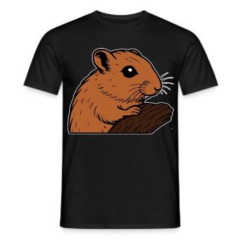 Rennmaus mit Futter Nagetier - Männer T-Shirt - Schwarz - Vorne - AI Model Male 178 light (178cm)
