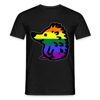 Igel LGBTQ bunt Regenbogenflagge - Männer T-Shirt - Schwarz - Vorne - AI Model Male 178 light (178cm)