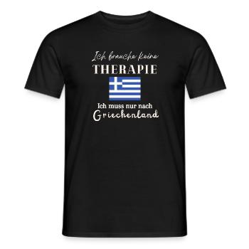 Ich brauch keine Therapie Griechenland - Männer T-Shirt - Schwarz - Vorne - AI Model Male 178 light (178cm)