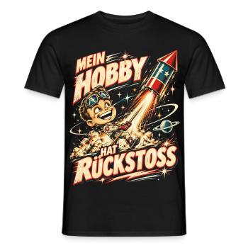 Mein Hobby hat Rückstoß – Feuerwerk - Männer T-Shirt - Schwarz - Vorne - AI Model Male 178 light (178cm)