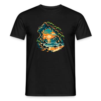 Magische Küstenbucht - Männer T-Shirt - Schwarz - Vorne - AI Model Male 178 light (178cm)
