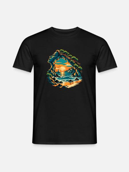 Magische Küstenbucht - Männer T-Shirt - Schwarz