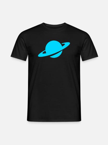 Blauer Ringplanet - Männer T-Shirt - Schwarz