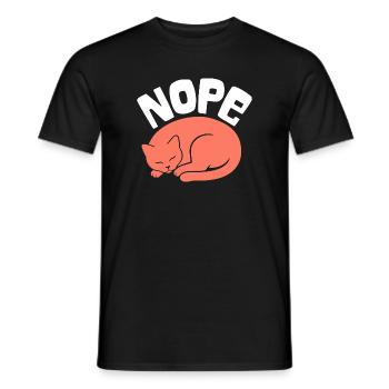 Schlafende Katze – Nope - Männer T-Shirt - Schwarz - Vorne - AI Model Male 178 light (178cm)