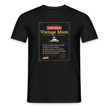 Vintage-Mama zum Verkauf lustiges Mama-Geschenk-T-Shirt - Männer T-Shirt - Schwarz - Vorne - AI Model Male 178 light (178cm)