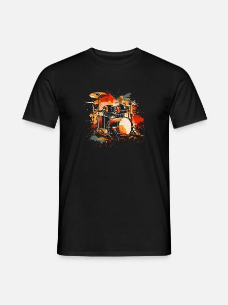 Retro Trommel Set - Männer T-Shirt - Schwarz