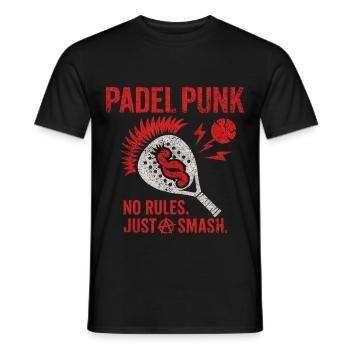 Padel Punk No Rules Just Smash Retro Grunge Design - Männer T-Shirt - Schwarz - Vorne - AI Model Male 178 light (178cm)
