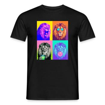 Löwen Löwe - Männer T-Shirt - Schwarz - Vorne - AI Model Male 178 light (178cm)