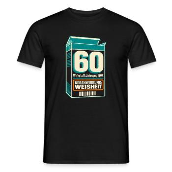 60 Jahrgang 1967 Beipackzettel - Männer T-Shirt - Schwarz - Vorne - AI Model Male 178 light (178cm)