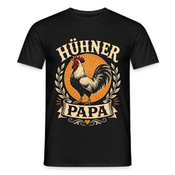 Hühner Papa Hühnerbesitzer Bauer - Männer T-Shirt - Schwarz - Vorne - AI Model Male 178 light (178cm)