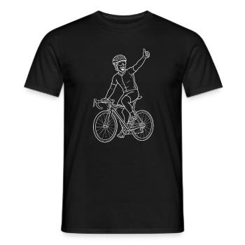 Rennrad Sieg Daumen Hoch Radfahrer Line Art Shirt - Männer T-Shirt - Schwarz - Vorne - AI Model Male 178 light (178cm)