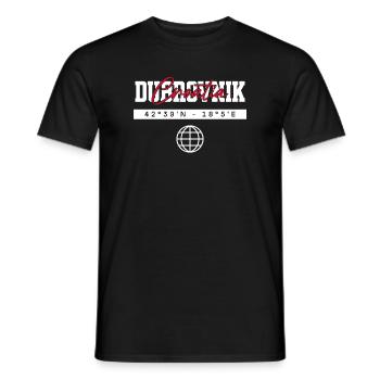 Dubrovnik Kroatien Koordinaten Reise Souvenir - Männer T-Shirt - Schwarz - Vorne - AI Model Male 178 light (178cm)