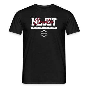 Mljet Kroatien Koordinaten Reise Souvenir - Männer T-Shirt - Schwarz - Vorne - AI Model Male 178 light (178cm)