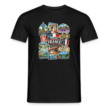 Frankreich Reisesticker - Männer T-Shirt - Schwarz - Vorne - AI Model Male 178 light (178cm)