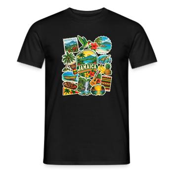 Jamaika Reisesticker - Männer T-Shirt - Schwarz - Vorne - AI Model Male 178 light (178cm)