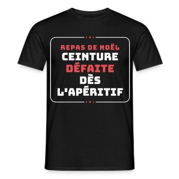 Weihnachtsessen-Gürtel-Niederlage-Vorspeise - Männer T-Shirt - Schwarz - Vorne - AI Model Male 178 light (178cm)