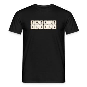 Cookie Tester Buchstabenkacheln - Männer T-Shirt - Schwarz - Vorne - AI Model Male 178 light (178cm)