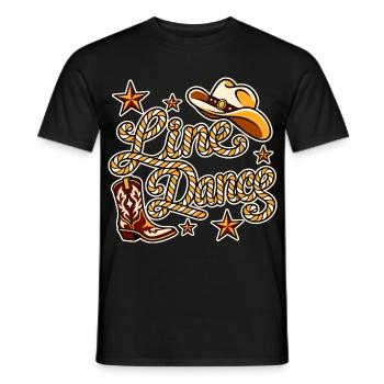 Line Dance Western Motiv - Männer T-Shirt - Schwarz - Vorne - AI Model Male 178 light (178cm)
