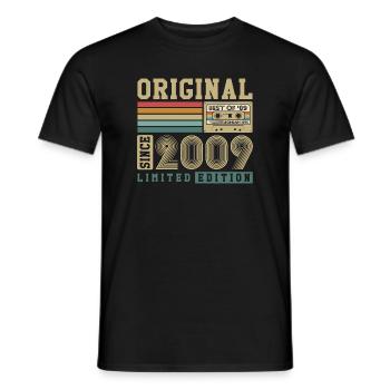 Original 2009 Jahrgang 18. Geburtstag Vintage - Männer T-Shirt - Schwarz - Vorne - AI Model Male 178 light (178cm)
