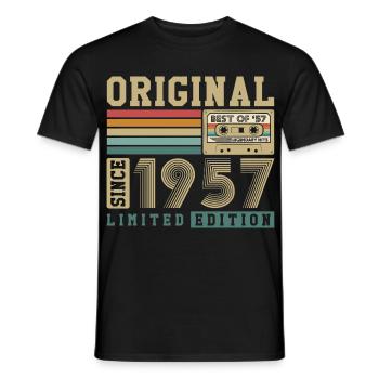 Original 1957 Jahrgang 70. Geburtstag Vintage - Männer T-Shirt - Schwarz - Vorne - AI Model Male 178 light (178cm)