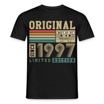 Original 1997 Jahrgang 30. Geburtstag Vintage - Männer T-Shirt - Schwarz - Vorne - AI Model Male 178 light (178cm)