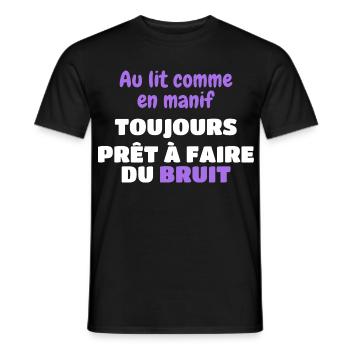 Im Bett wie bei einer Demonstration Mach Lärm - Männer T-Shirt - Schwarz - Vorne - AI Model Male 178 light (178cm)