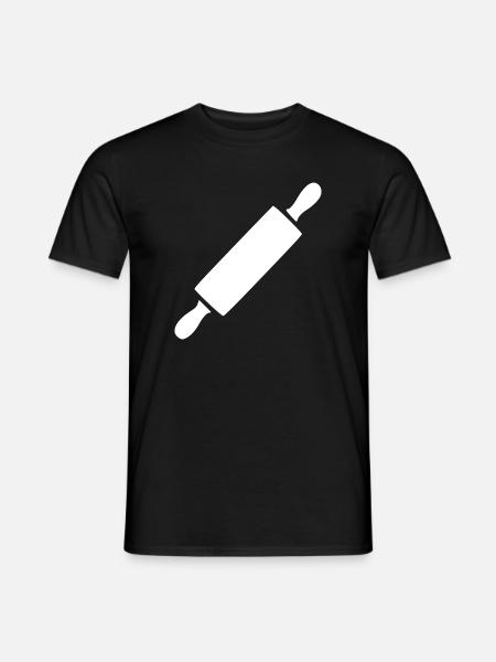 Nudelholz Rollholz Bäcker Geschenk backen - Männer T-Shirt - Schwarz