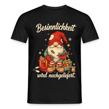 Stressige Weihnachten Wichtel Weihnachtsmotiv - Männer T-Shirt - Schwarz - Vorne - AI Model Male 178 light (178cm)