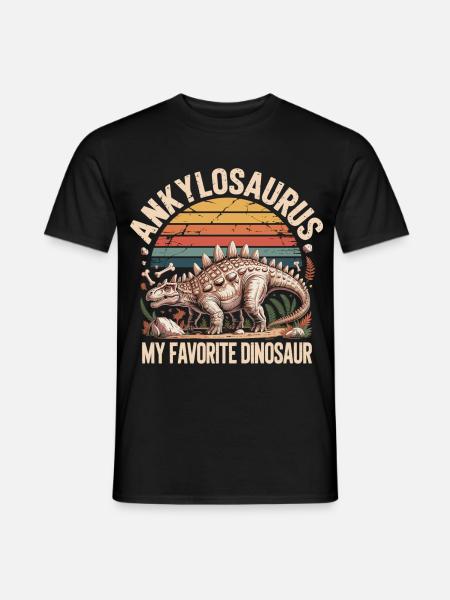Lieblingsdinosaurier Ankylosaurus Dino Geschenk - Männer T-Shirt - Schwarz
